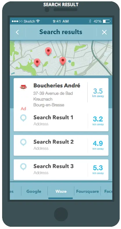 format search sur Waze